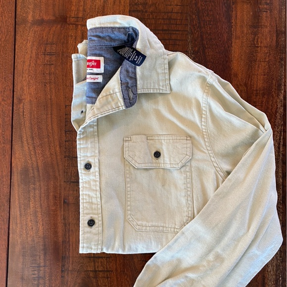 MEN'S WRANGLER RELAXED FIT BUTTON DOWN SHIRT IN WHITE